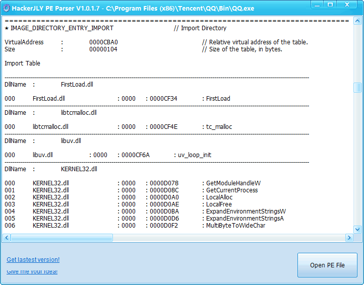 HackerJLY_PE_Parser.Import_Table